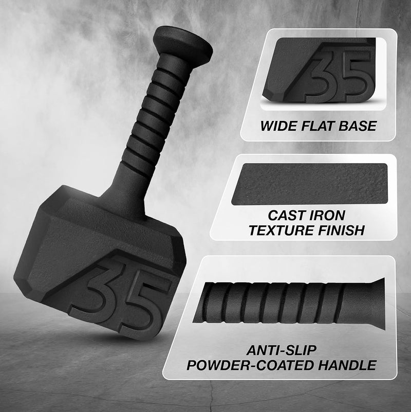 Yes4All Kettlebell Special Shape, Upgraded &Multifunctional for Advanced Training, Solid Cast Iron Powder Coated, Anti Slip Handle Strength Training Equipment - Image 2